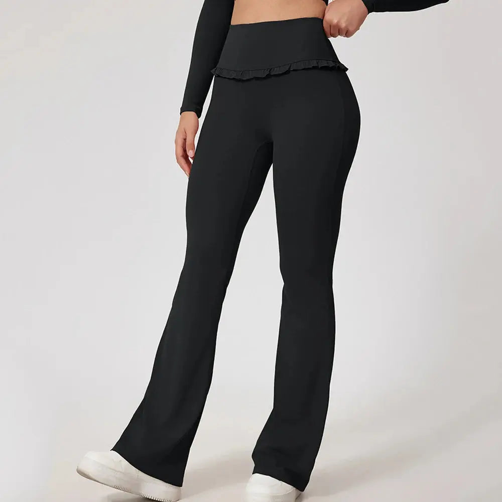 2-Piece Sculpt Flare Yoga Set – Long Sleeve Crop Top & High Waist Leggings Velora