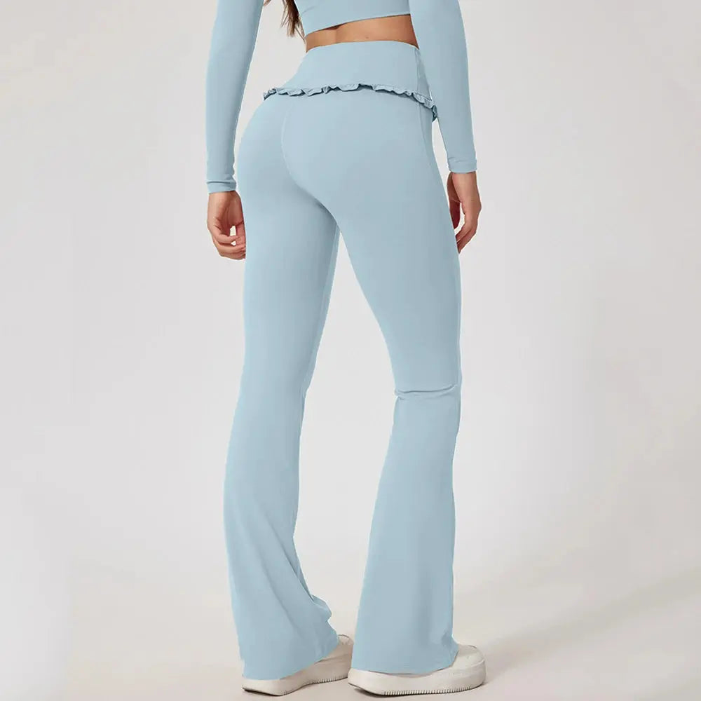 2-Piece Sculpt Flare Yoga Set – Long Sleeve Crop Top & High Waist Leggings Velora