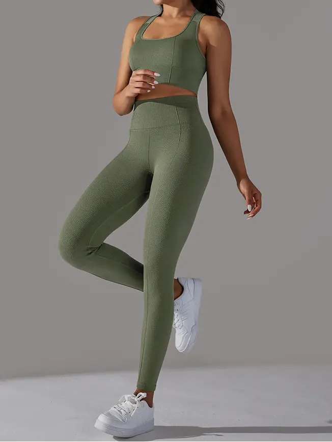 Seamless Women’s Yoga Set – Sports Bra & High Waist Leggings 2-Piece Gym Outfit Velora