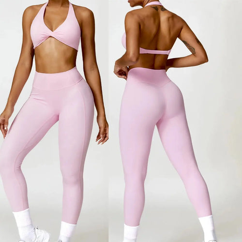 2-Piece Seamless Nude Yoga Set – High Waist Leggings & Sports Bra Gym Set Velora