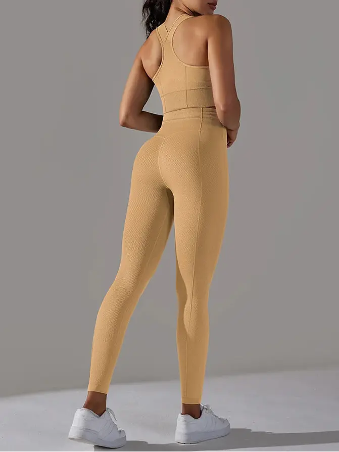 Seamless Women’s Yoga Set – Sports Bra & High Waist Leggings 2-Piece Gym Outfit Velora