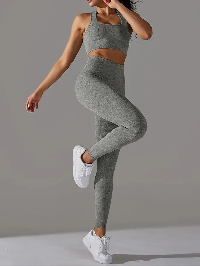 Seamless Women’s Yoga Set – Sports Bra & High Waist Leggings 2-Piece Gym Outfit Velora