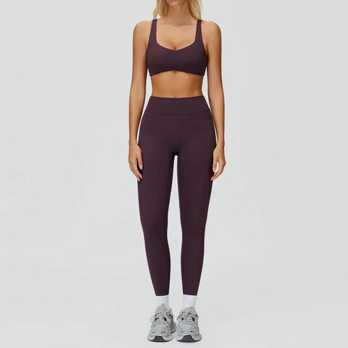2-Piece Women’s Yoga Set – Gym Crop Top & High Waist Leggings Sportswea Velora
