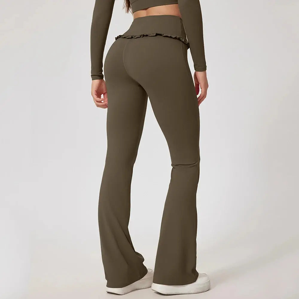 2-Piece Sculpt Flare Yoga Set – Long Sleeve Crop Top & High Waist Leggings Velora