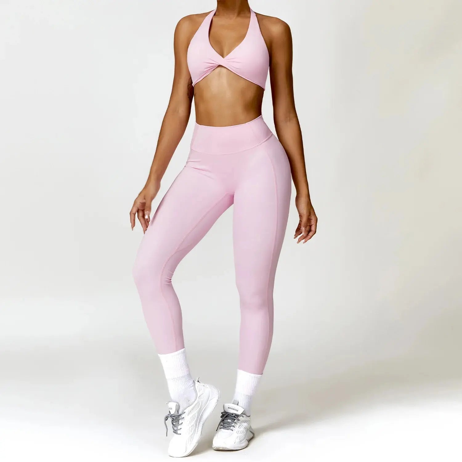 2-Piece Seamless Nude Yoga Set – High Waist Leggings & Sports Bra Gym Set Velora